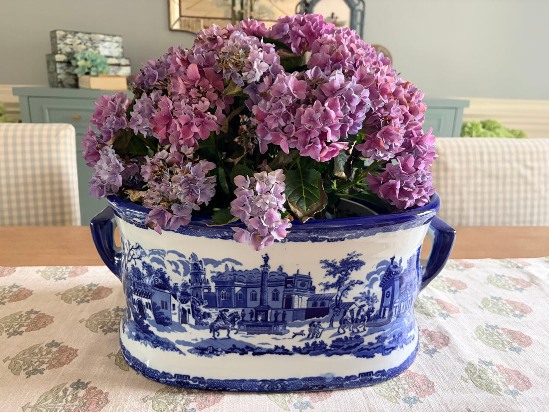 Vintage estate sale finds styled together in a collected home