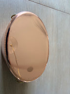 Tin-lined interior of the vintage copper champagne bucket
