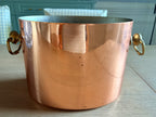 Vintage copper oval champagne bucket with cast brass ring handles